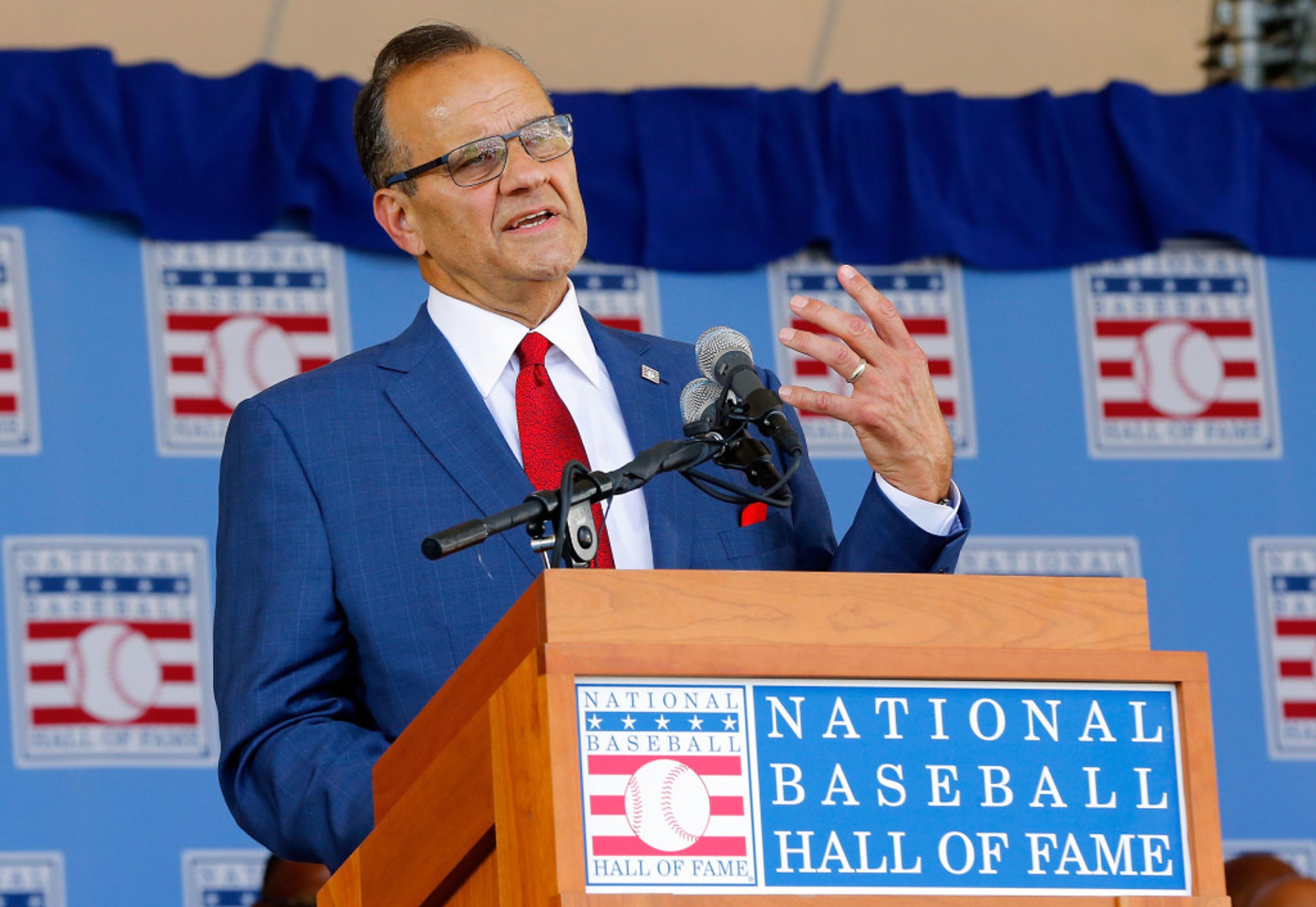 Torre giving HOF Induction speech (photo credit: AOL.com)