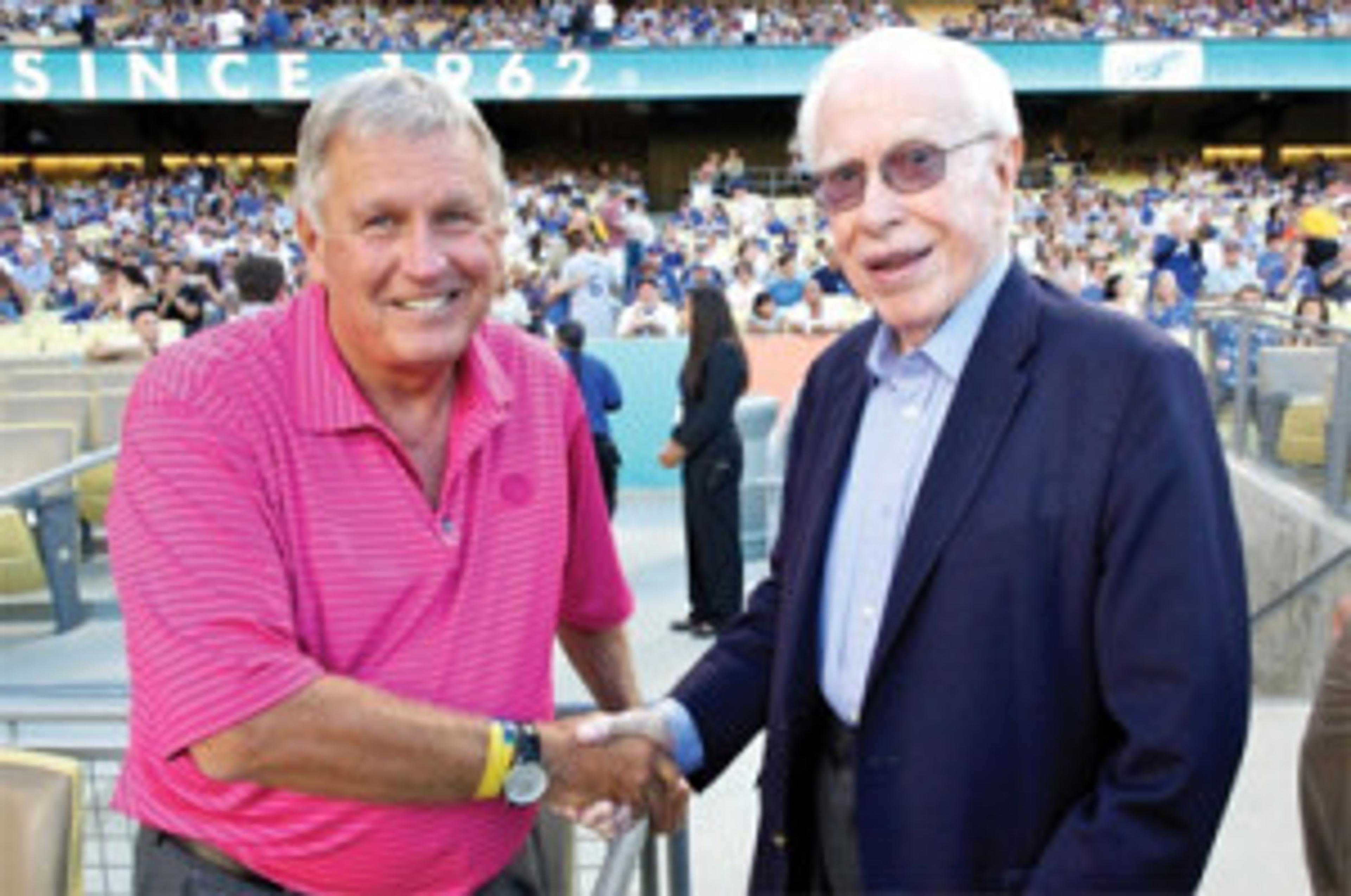 Tommy John (left) with innovative Dr. Frank Jobe (right)
