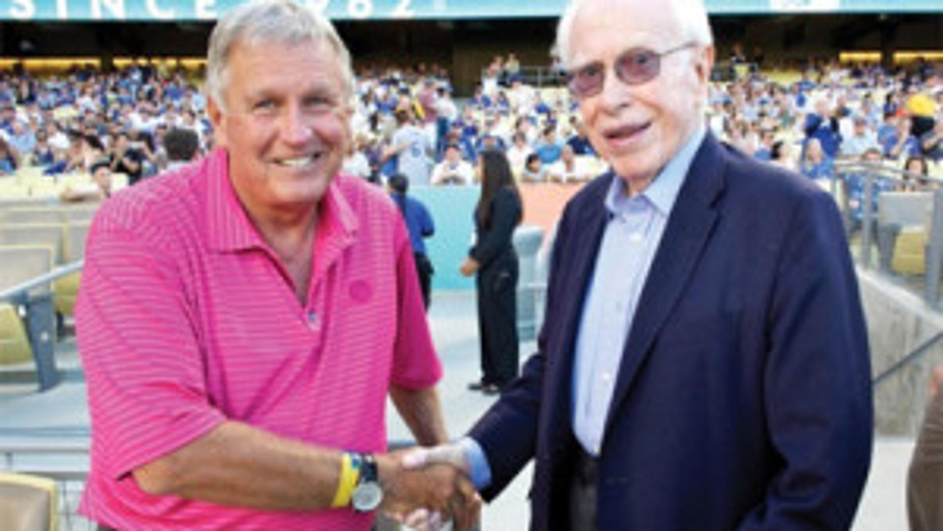 Tommy John (left) with innovative Dr. Frank Jobe (right)
