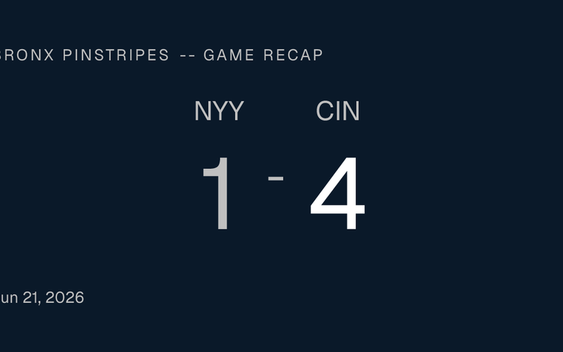 Bronx Pinstripes -- Burns Shuts the Door, Reds Take the Series at the Stadium