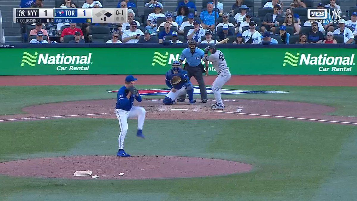 @MLB on X: GOLDY IN THE CLUTCH ‼️

Paul Goldschmidt gives the @Yankees the lead in the ninth!