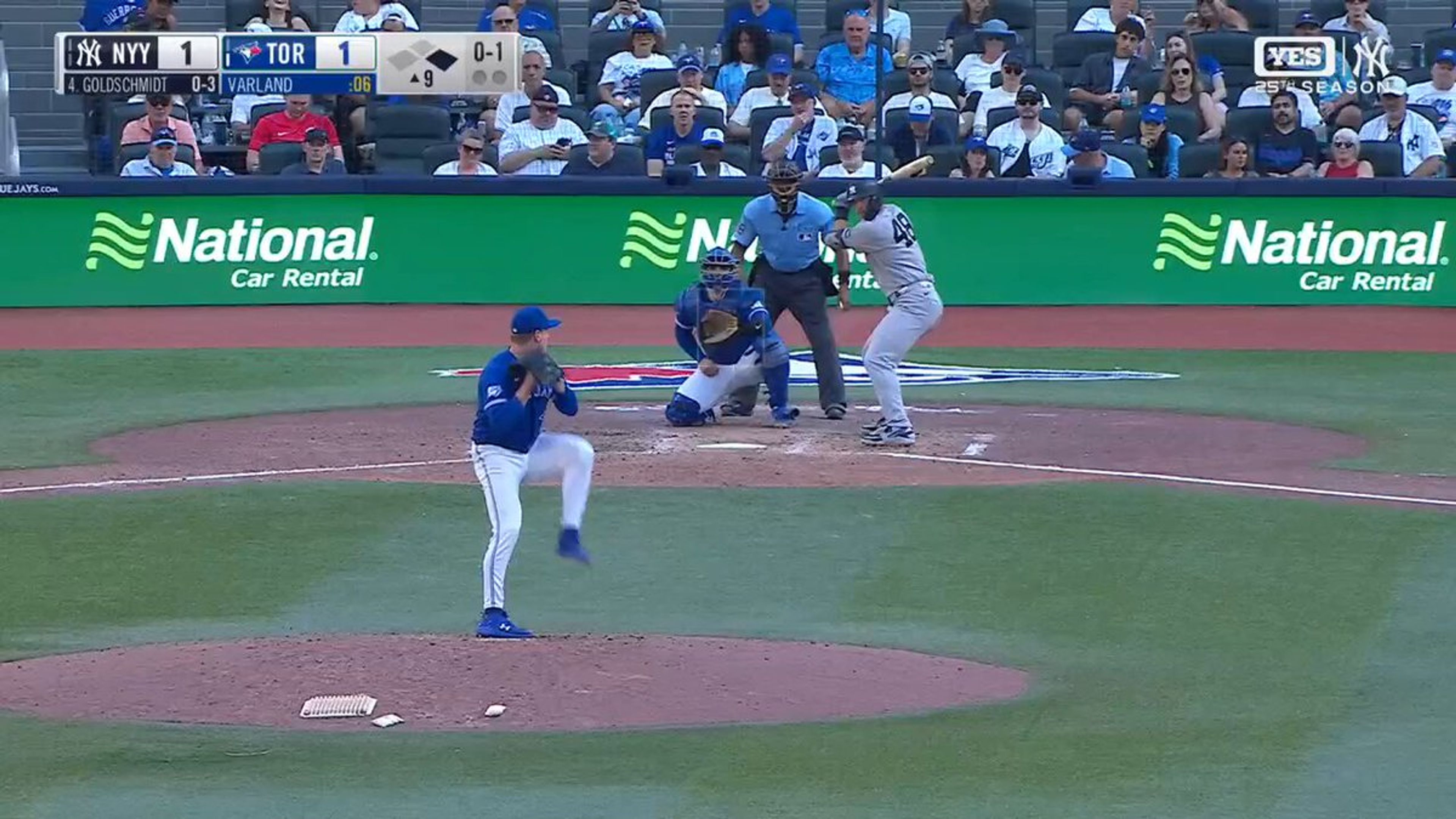 @MLB on X: GOLDY IN THE CLUTCH ‼️

Paul Goldschmidt gives the @Yankees the lead in the ninth!