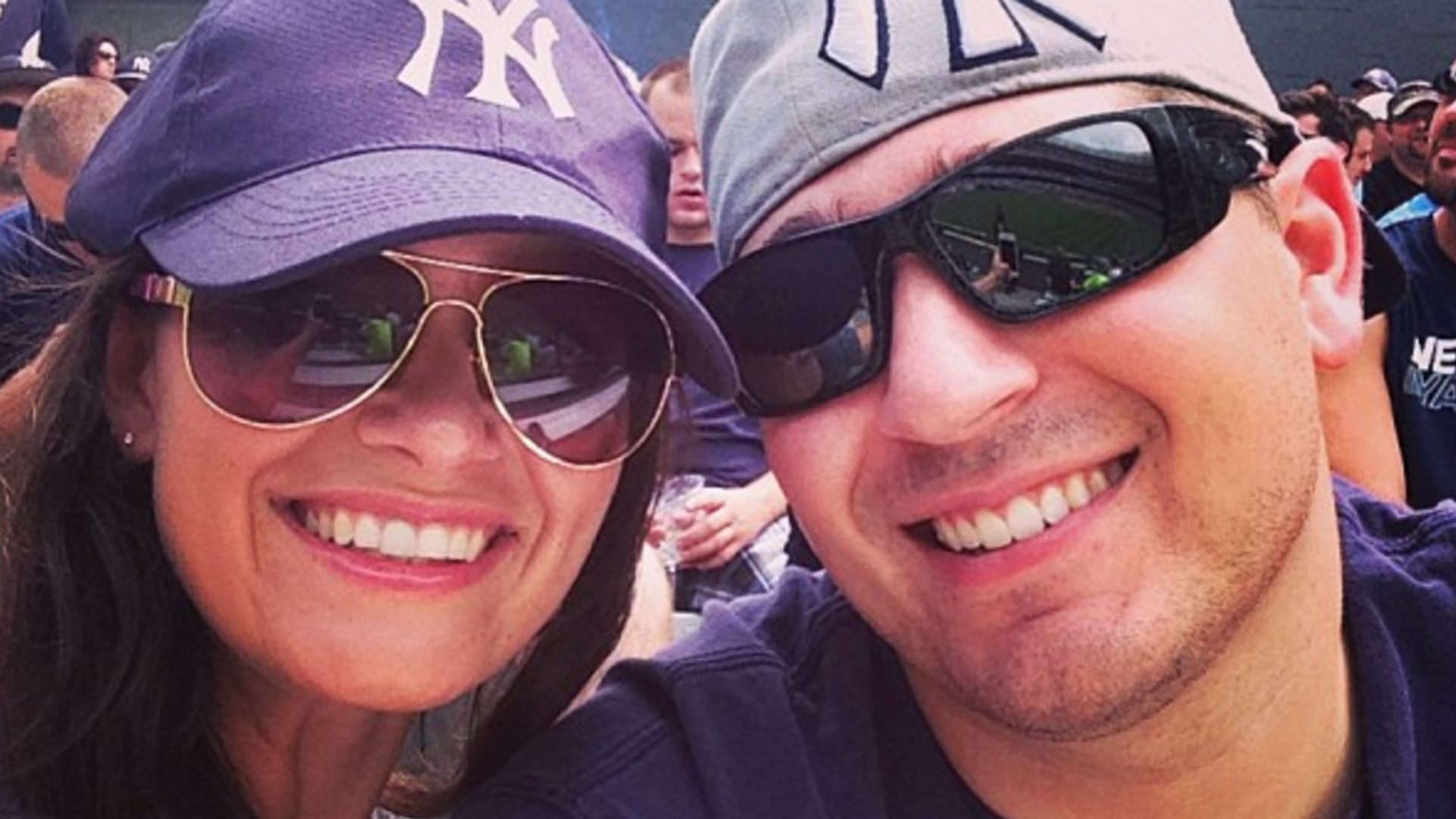 My wife and I taking in a Yanks game