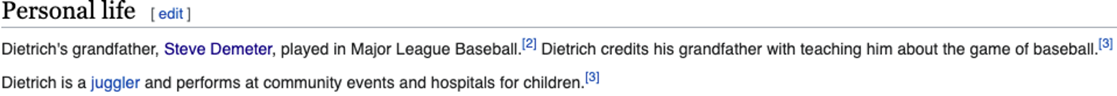 Did you know Derek Dietrich is a trained juggler?