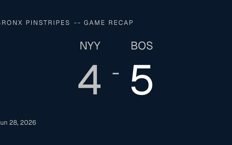 Bronx Pinstripes -- Fernando Cruz Hands Boston the Walk-Off; Red Sox Sweep the Yankees in 10
