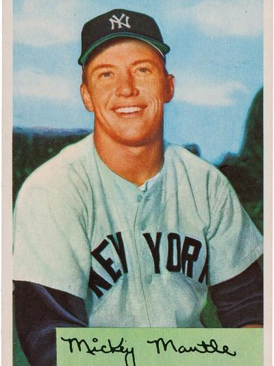 Mickey Mantle in baseball uniform