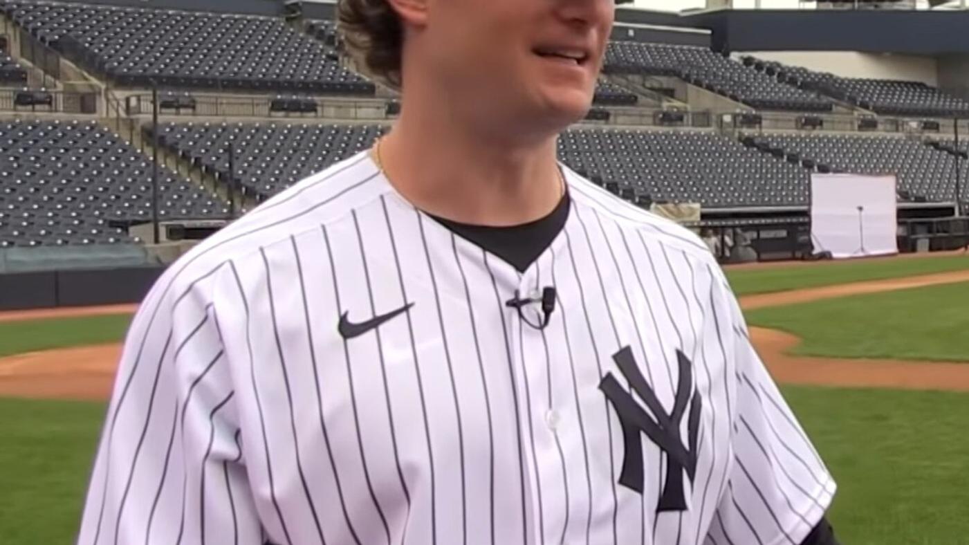 Gerrit Cole pitching for the New York Yankees, 2020 spring training