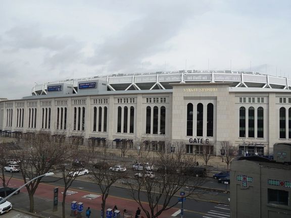 Yankee Stadium and the IRT subway entrance, March 2019