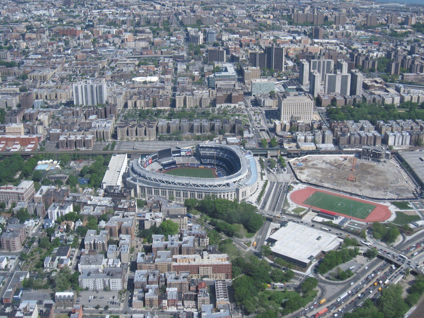 Aerial view of Yankee Stadium in the Bronx, New York