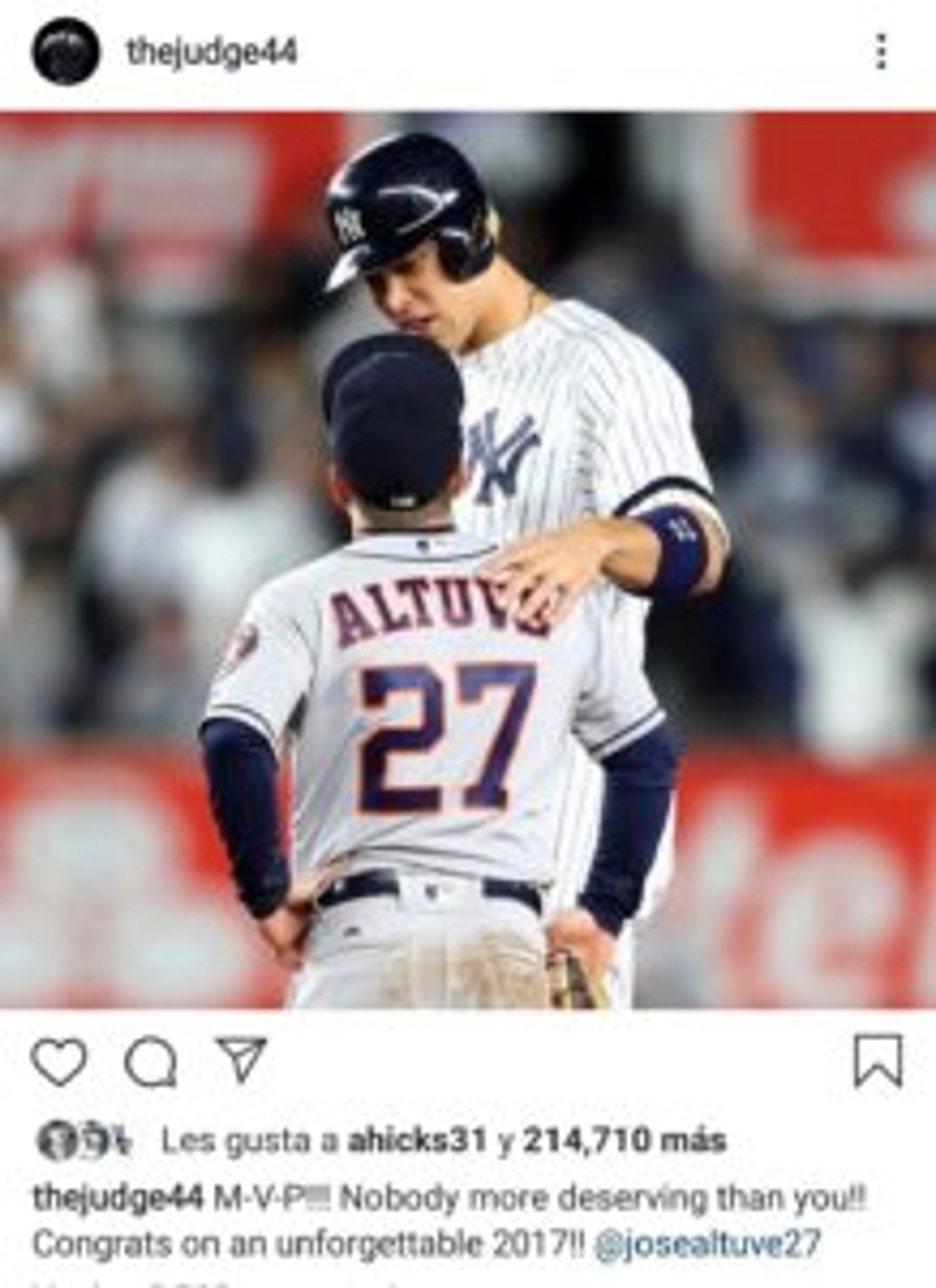 Judge deletes congratulatory post to Altuve on 2017 MVP