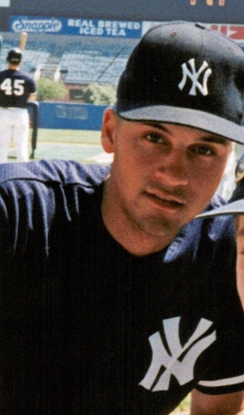 Derek Jeter batting for the Yankees in May 1996