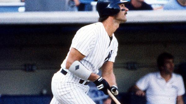 Don Mattingly playing for the Yankees at Yankee Stadium