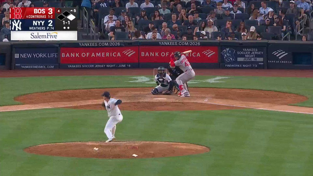 @MLB on X: Willson Contreras DESTROYS one deep into the night 😮
