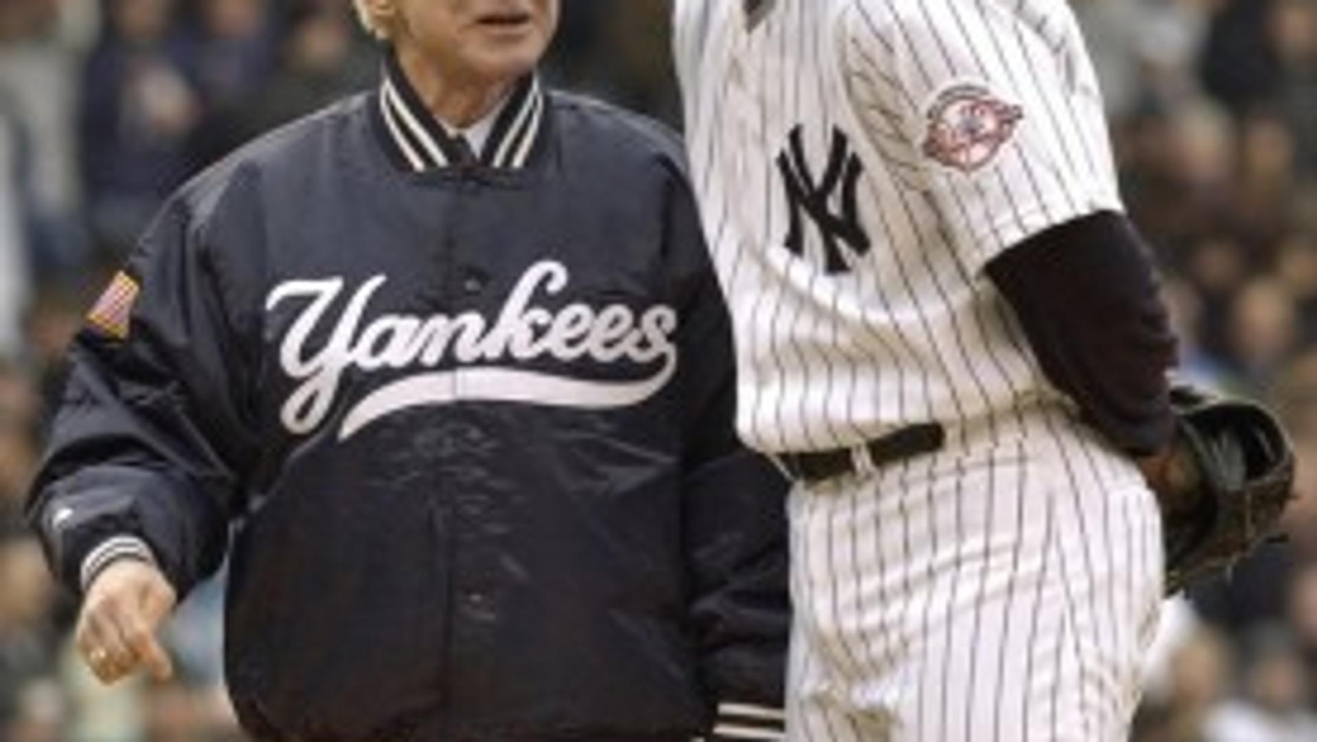The two greatest lefties in Yankee history on the mound at the old Stadium