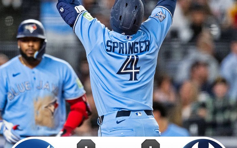 @MLB on X: George Springer homers as the @BlueJays shut out the Yankees in the Bronx!
