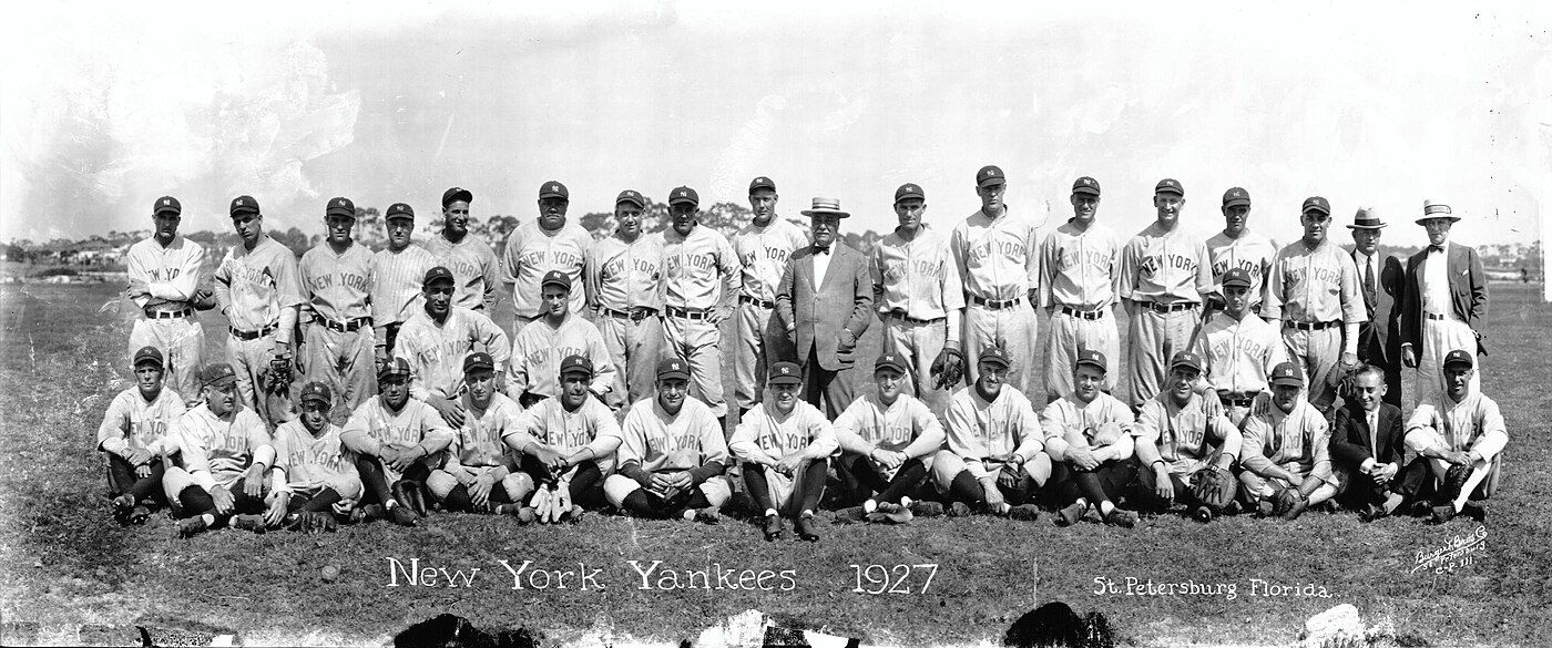 The 1927 New York Yankees team photo -- Murderers Row