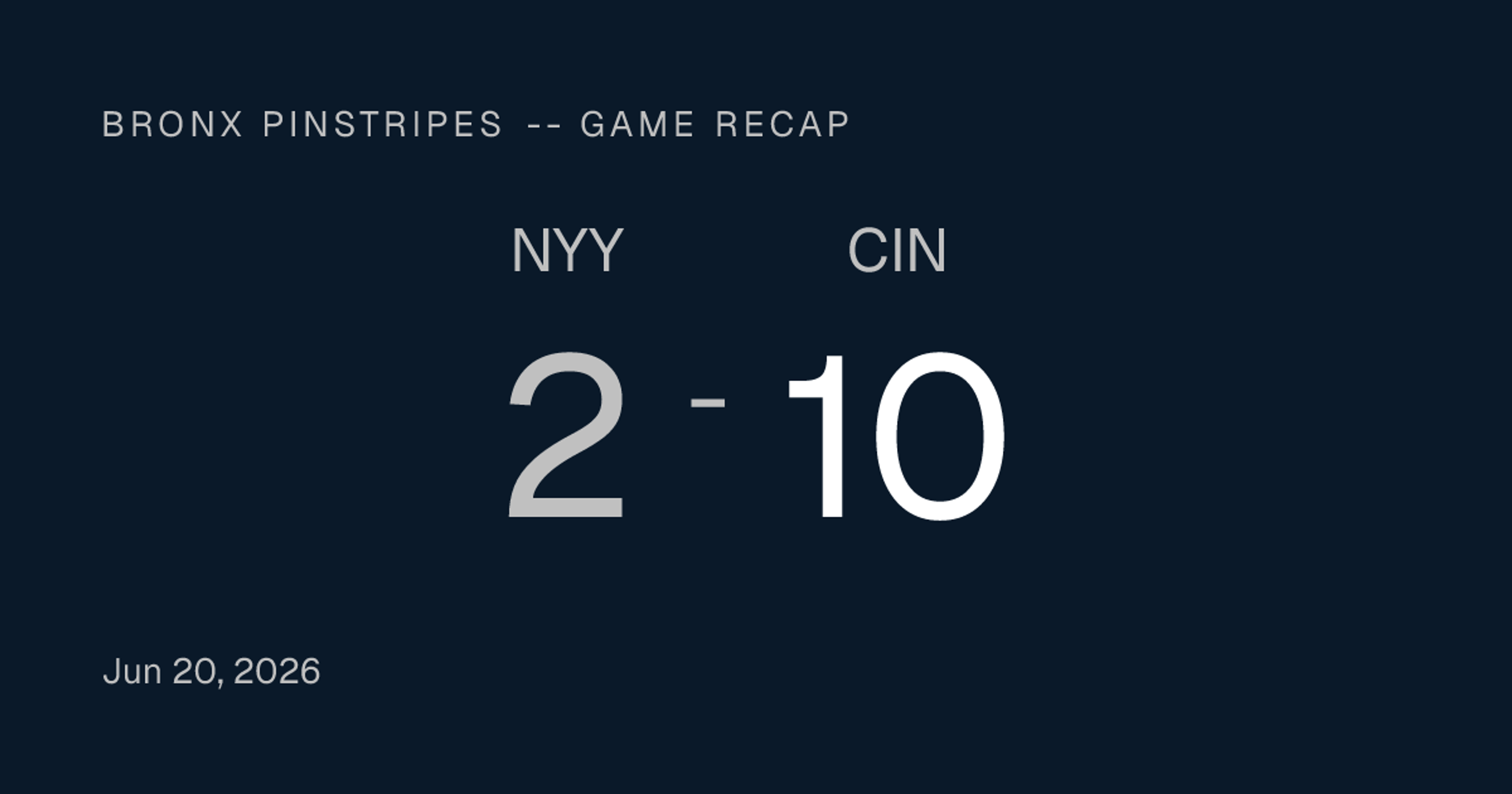 Bronx Pinstripes -- Stewart's Career Day Buries the Yankees, 10-2