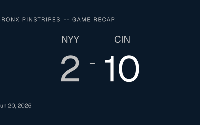 Bronx Pinstripes -- Stewart's Career Day Buries the Yankees, 10-2