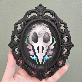 Diy cross stitch set Raven Skull