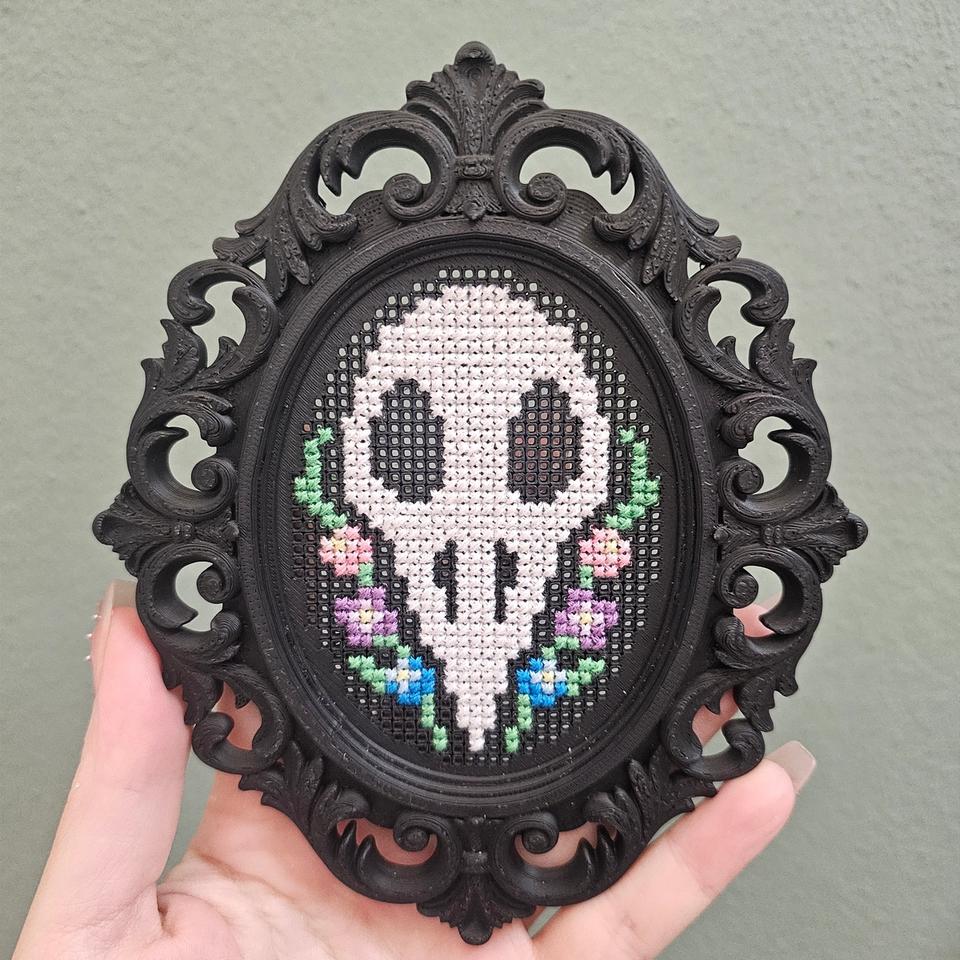Diy cross stitch set Raven Skull