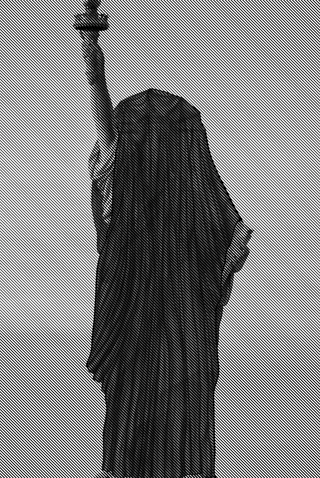 Statue of Liberty covered in a fabric 