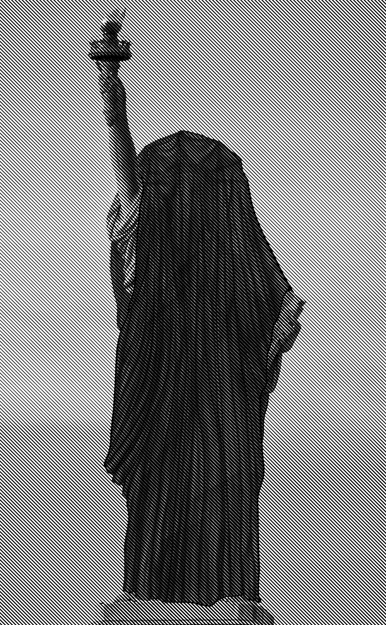 Statue of Liberty covered in a fabric 