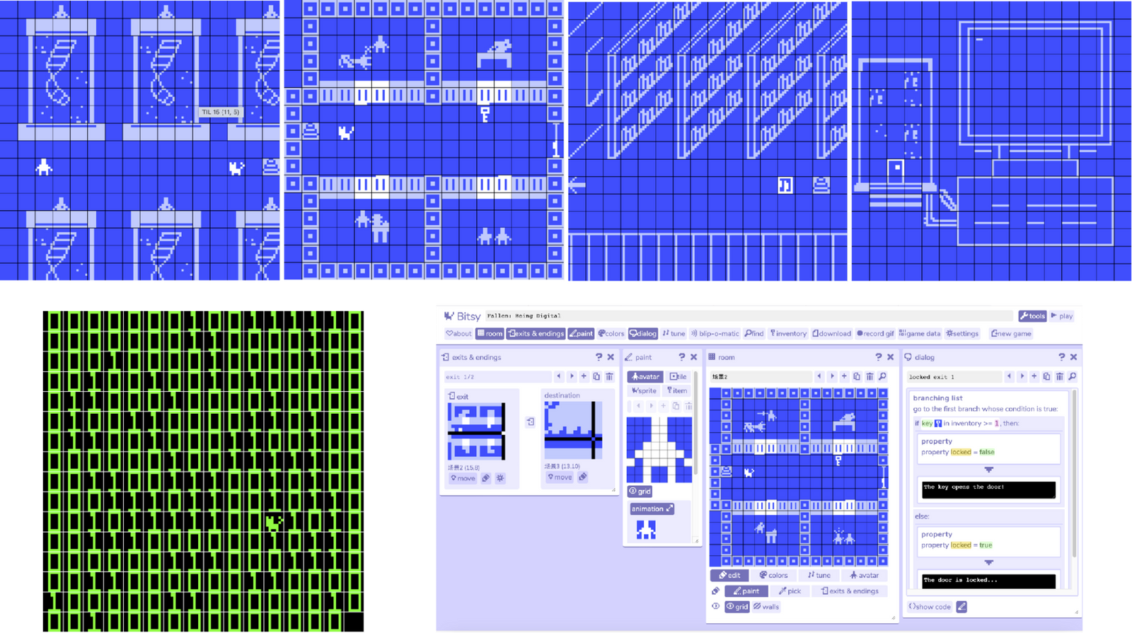 Pixel games - various screens of pixel games