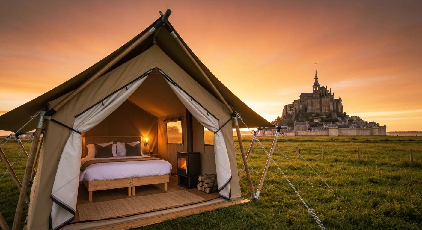 Glamping et cabanes avec vue sur le Mont-Saint-Michel : les meilleures adresses 2026