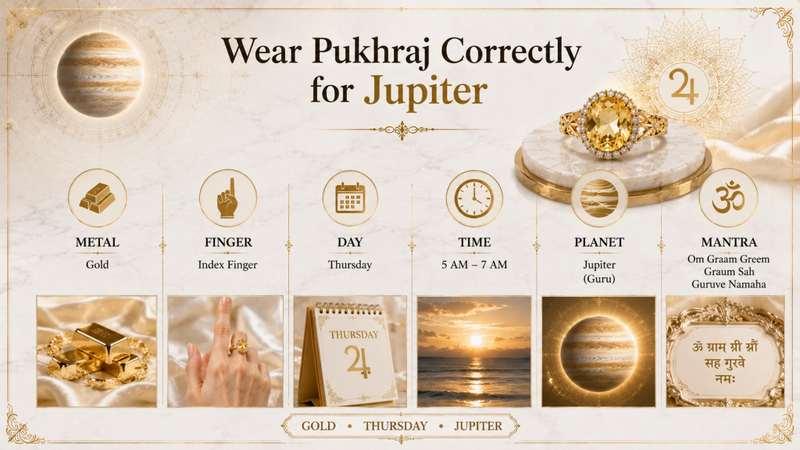 wear pukhraj correctly for astrology