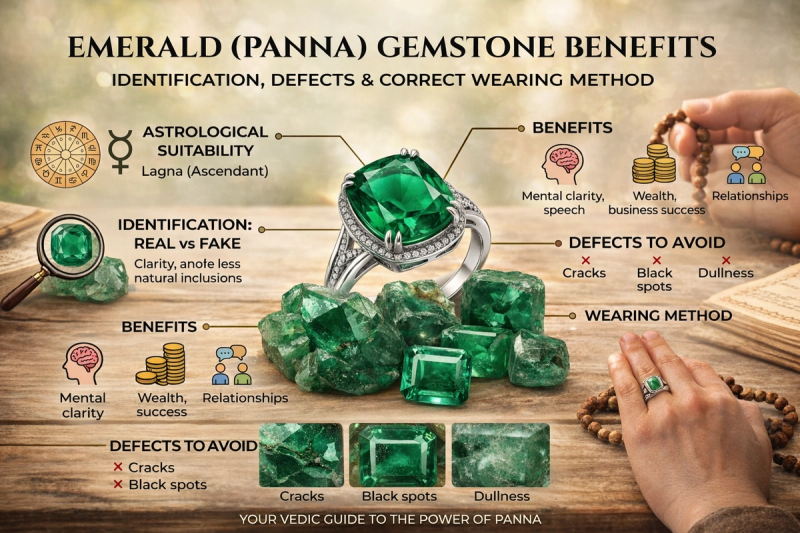Emerald (Panna) Gemstone Complete Guide to Benefits, Identification, Quality & Wearing Method