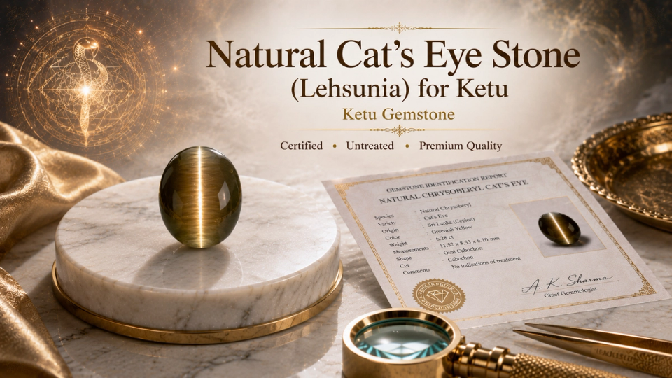 Buy Natural Cat's Eye Stone Online — Lehsunia Gemstone Guide, Ketu Benefits and Price