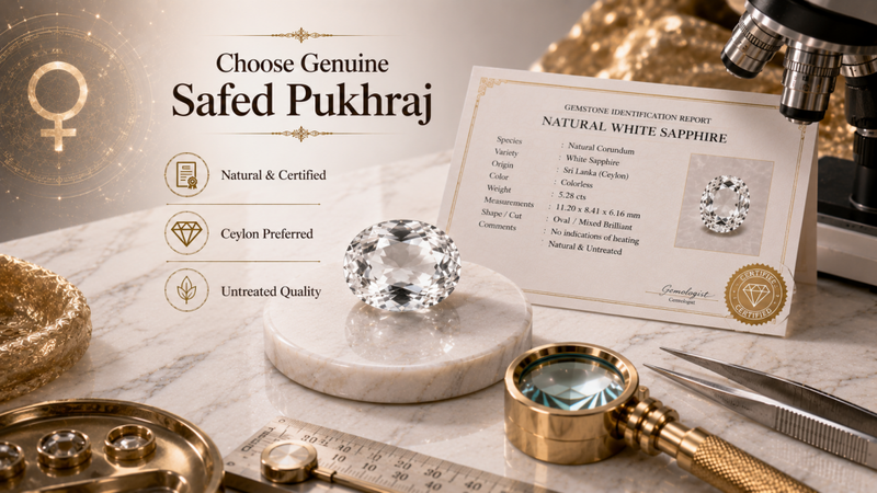 choose genuine safed pukhraj