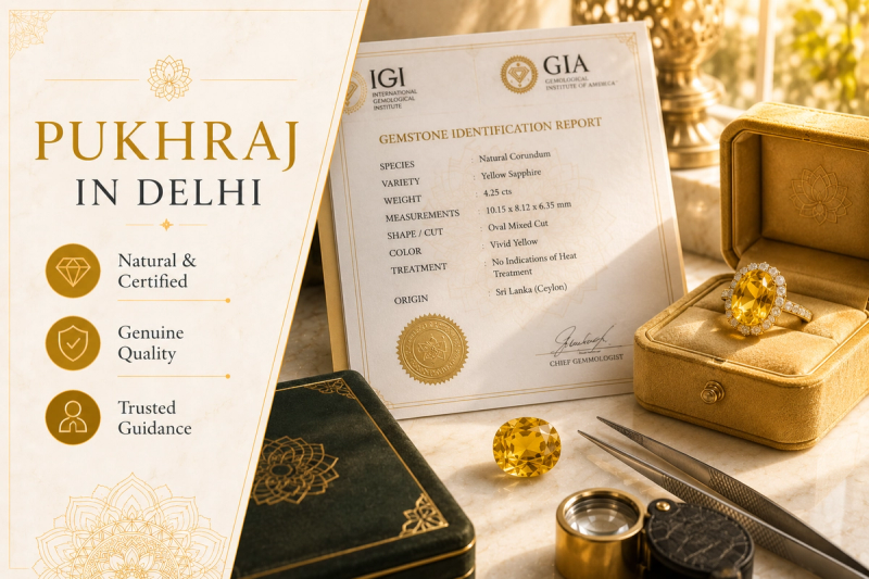 Pukhraj Gemstone Shop in Delhi: Buy Certified Yellow Sapphire