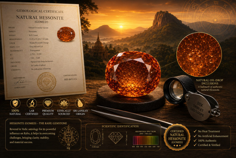 certified hessonite gemstone