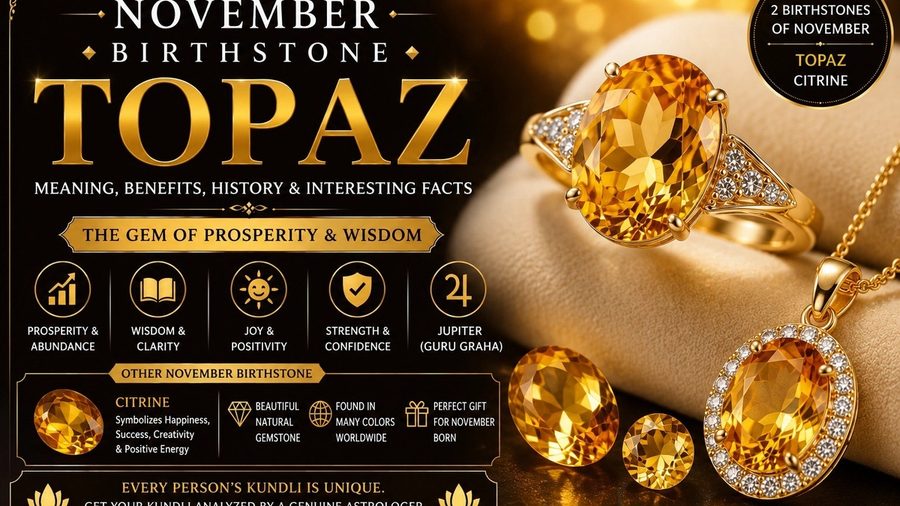November Birthstone Topaz, Meaning, Benefits, History & Interesting Facts