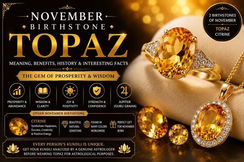 November Birthstone Topaz, Meaning, Benefits, History & Interesting Facts