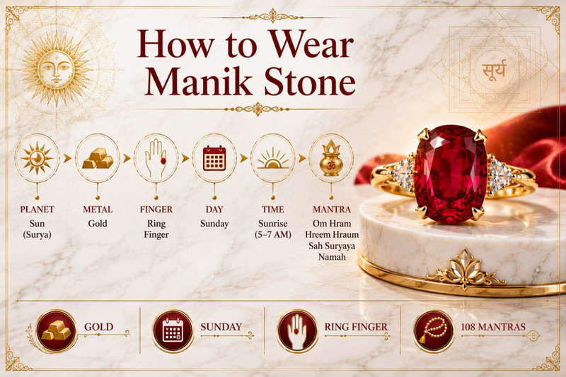 how to wear manik stone