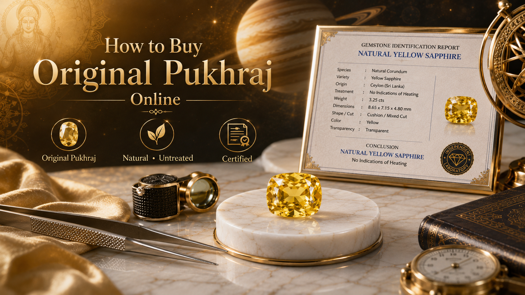 Buy Original Pukhraj Stone Online | Complete Yellow Sapphire Guide