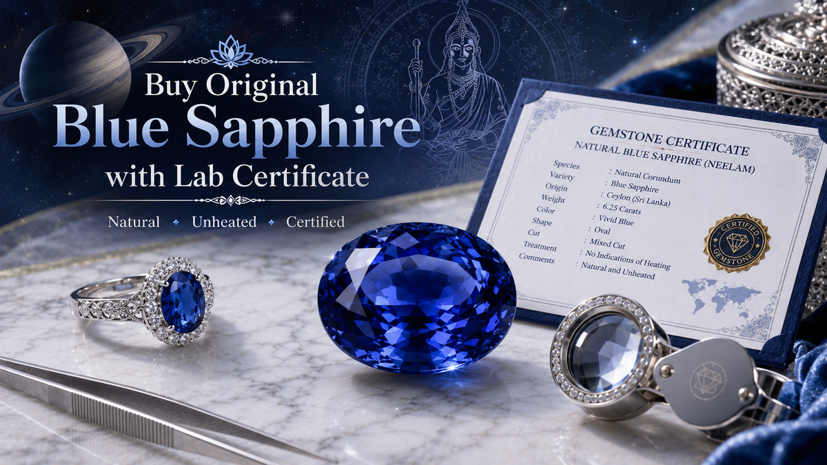 Buy Original Blue Sapphire with Lab Certificate in India