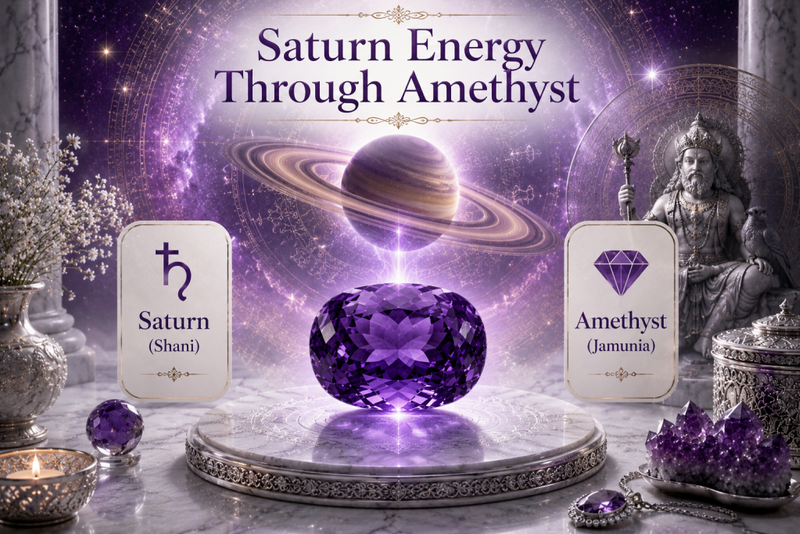 Saturn Energy Through Amethyst