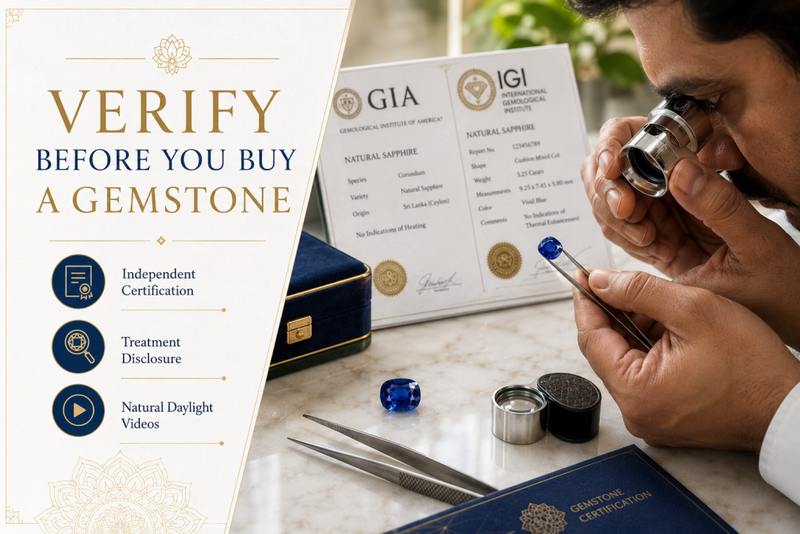 verify before you buy a gemstone