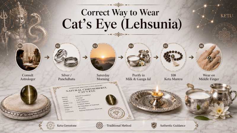 correct way to wear catseye lehsunia