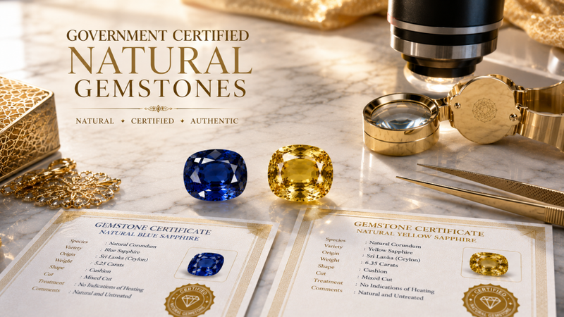 government certified natural gemstone