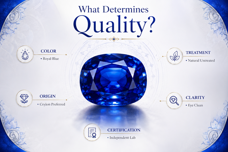 what determines quality blue sapphire
