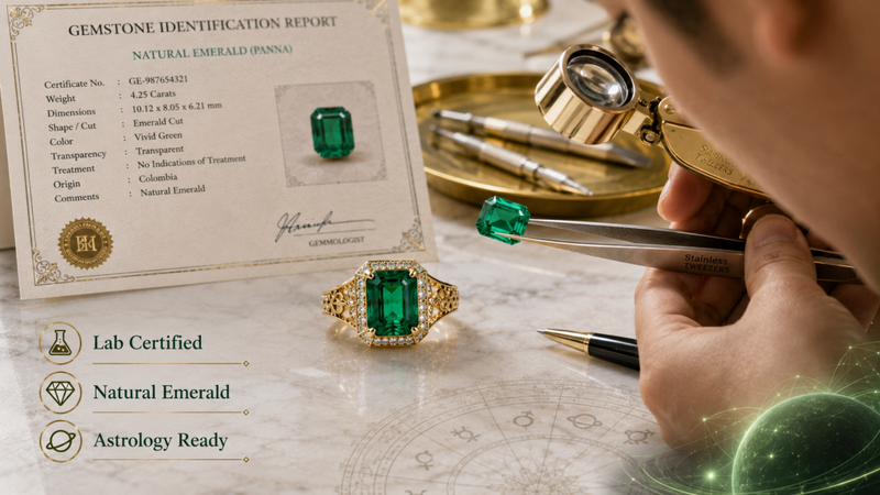 lab certified natural emerald astrology ready