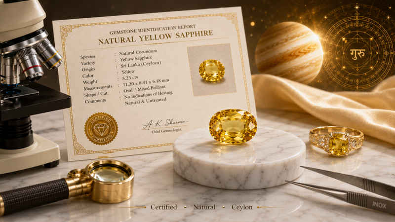 certified natural ceylon yellow sapphire
