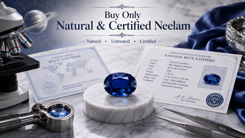 buy only natural and certified neelam