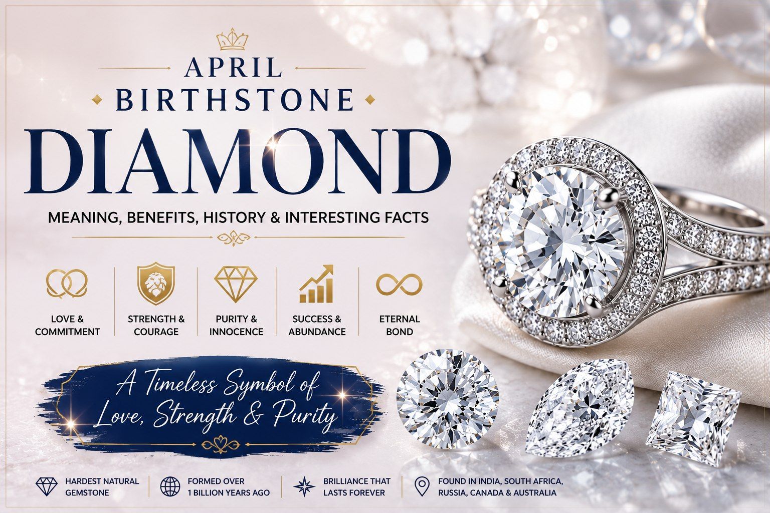 April Birthstone Diamond: Meaning, Benefits, History & Interesting Facts