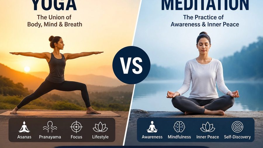 Yoga vs Meditation: Key Differences, Benefits & Which Is Right for You?