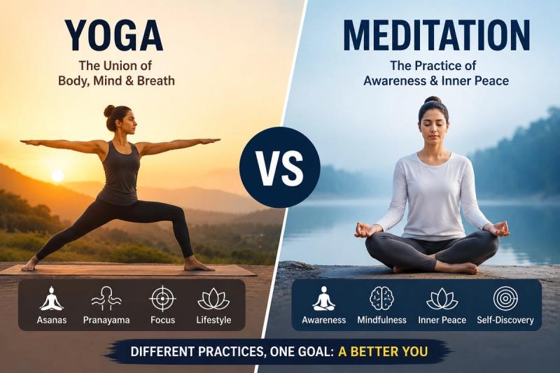 Yoga vs Meditation: Key Differences, Benefits & Which Is Right for You?